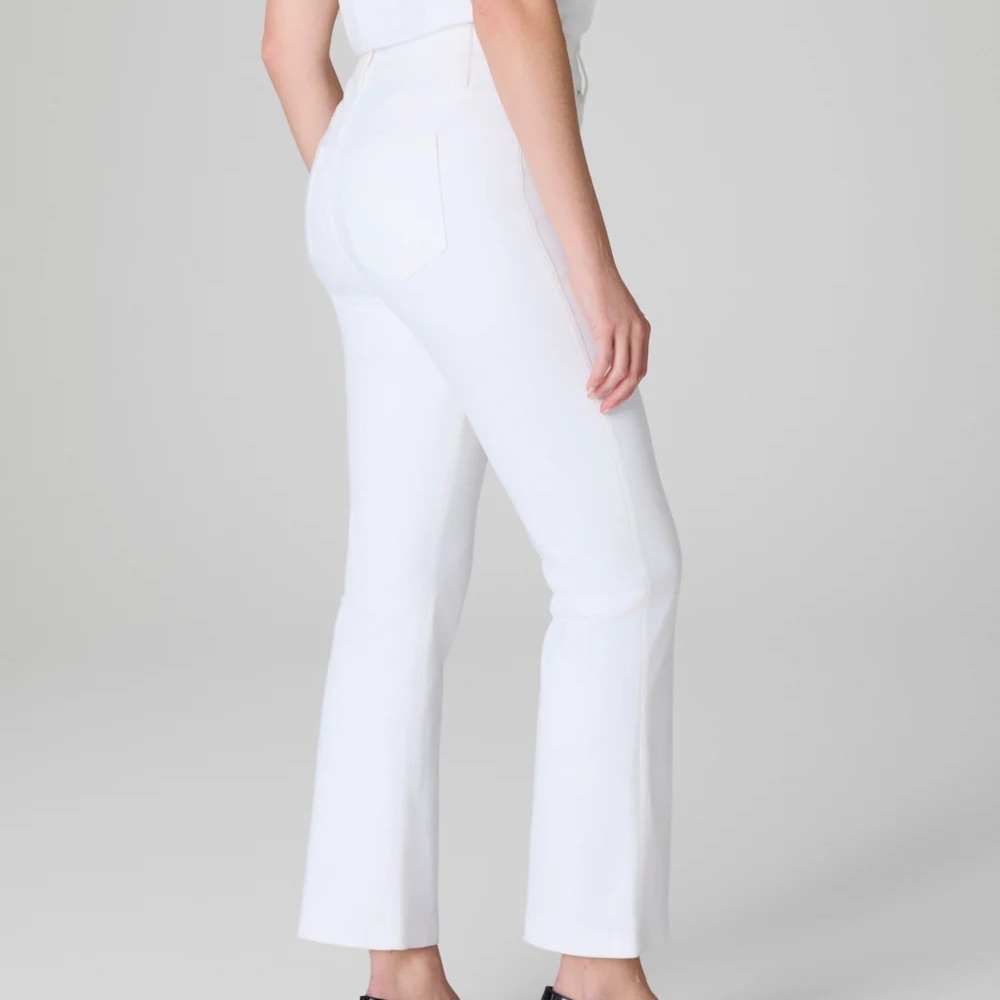 SPANX kick flare jeans. Large petite. White.